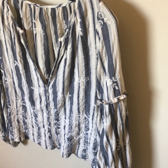 MISA Los Angeles • Embroidered Peasant Cotton Top - Picture 4 of 11